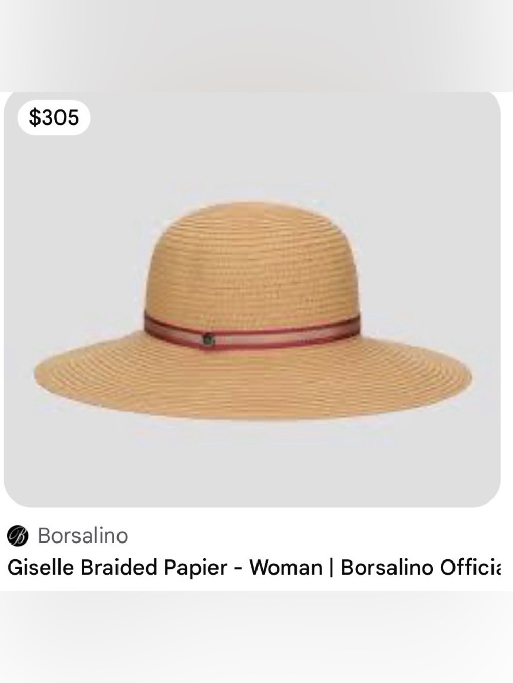 Brand New Hand Made 100% Braided Palm Wide-Brim Sun Hat with Pink Trim - Picture 8 of 8